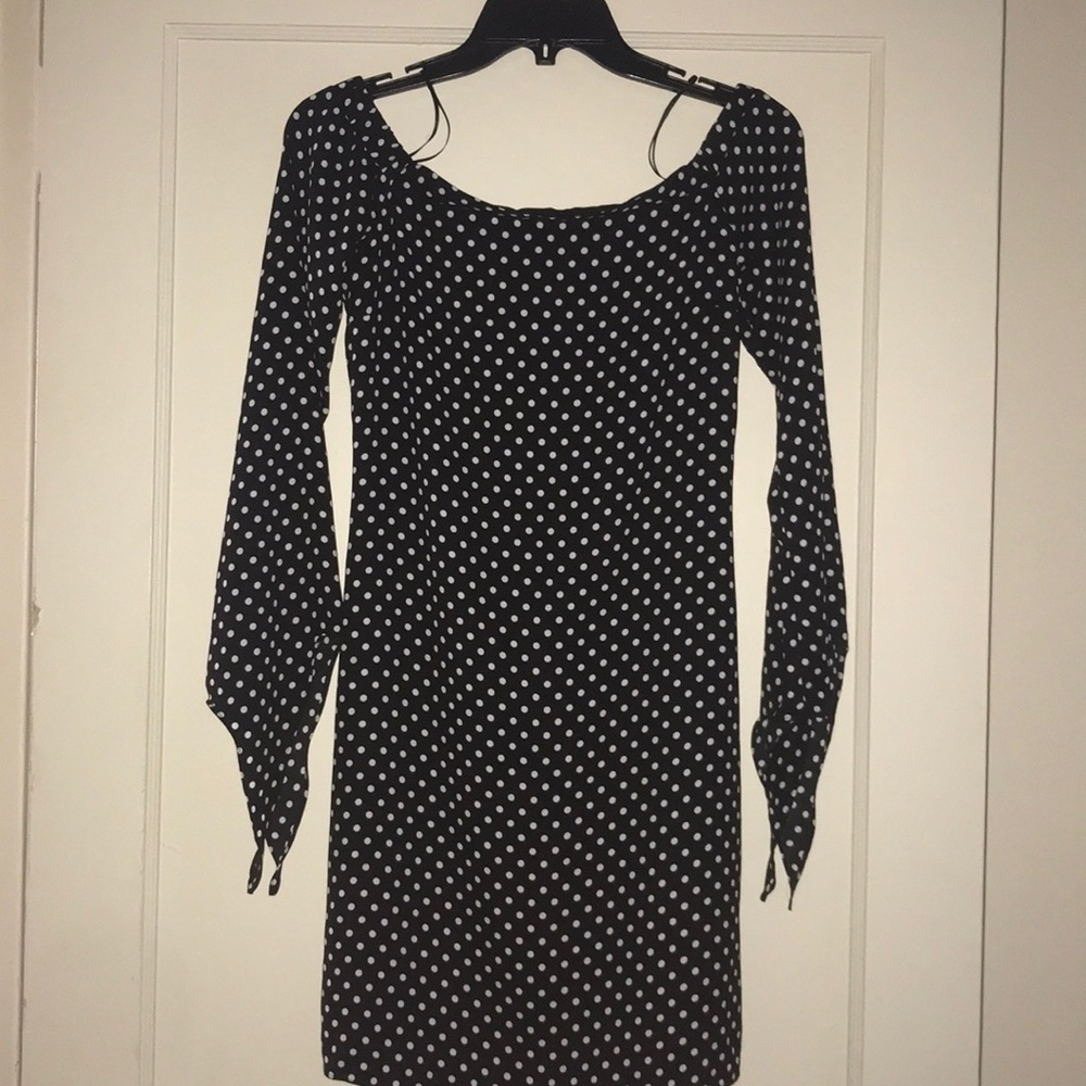 Maison Jules Navy polka dot dress